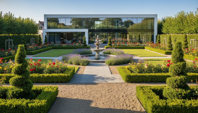 formal garden style for modern houses
