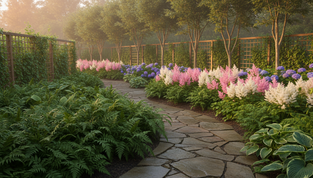 layered shade garden design